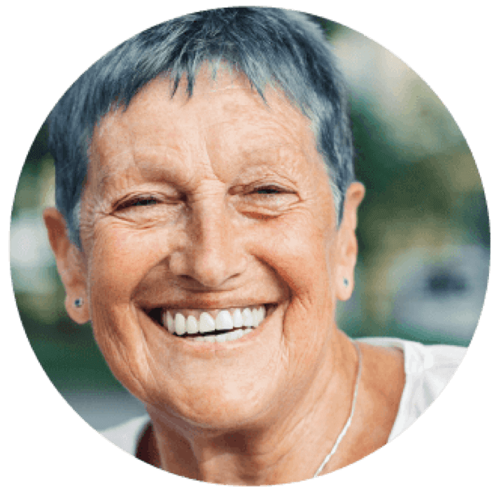 older woman smiling