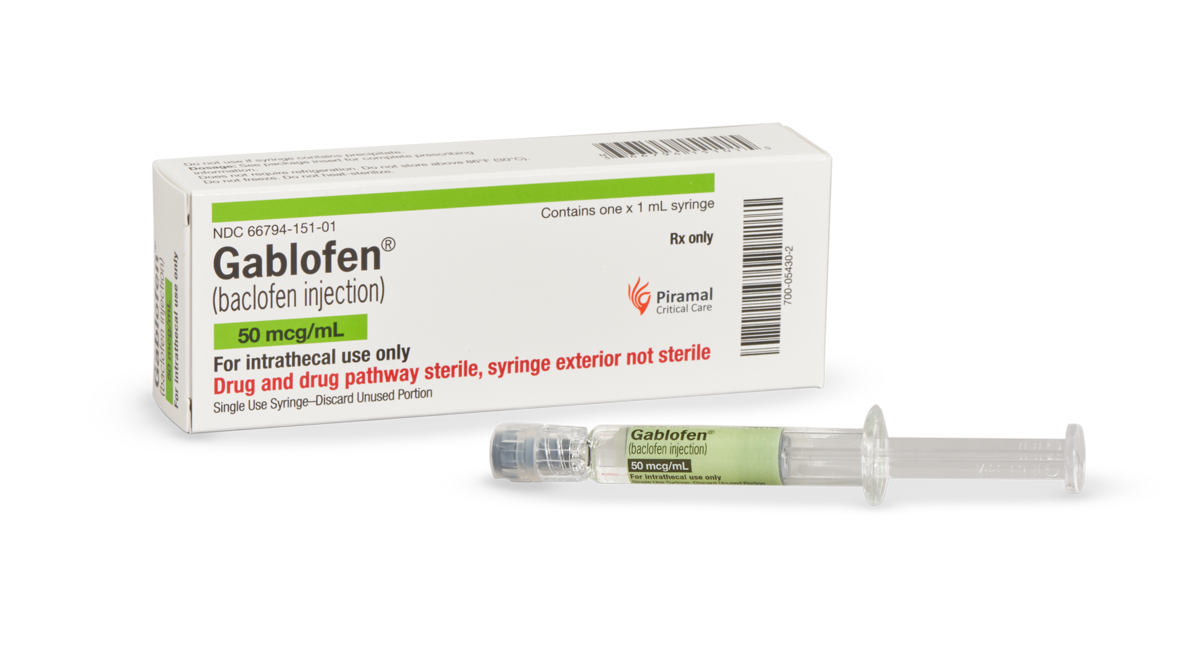 Gablofen screening dose syringe and packaging